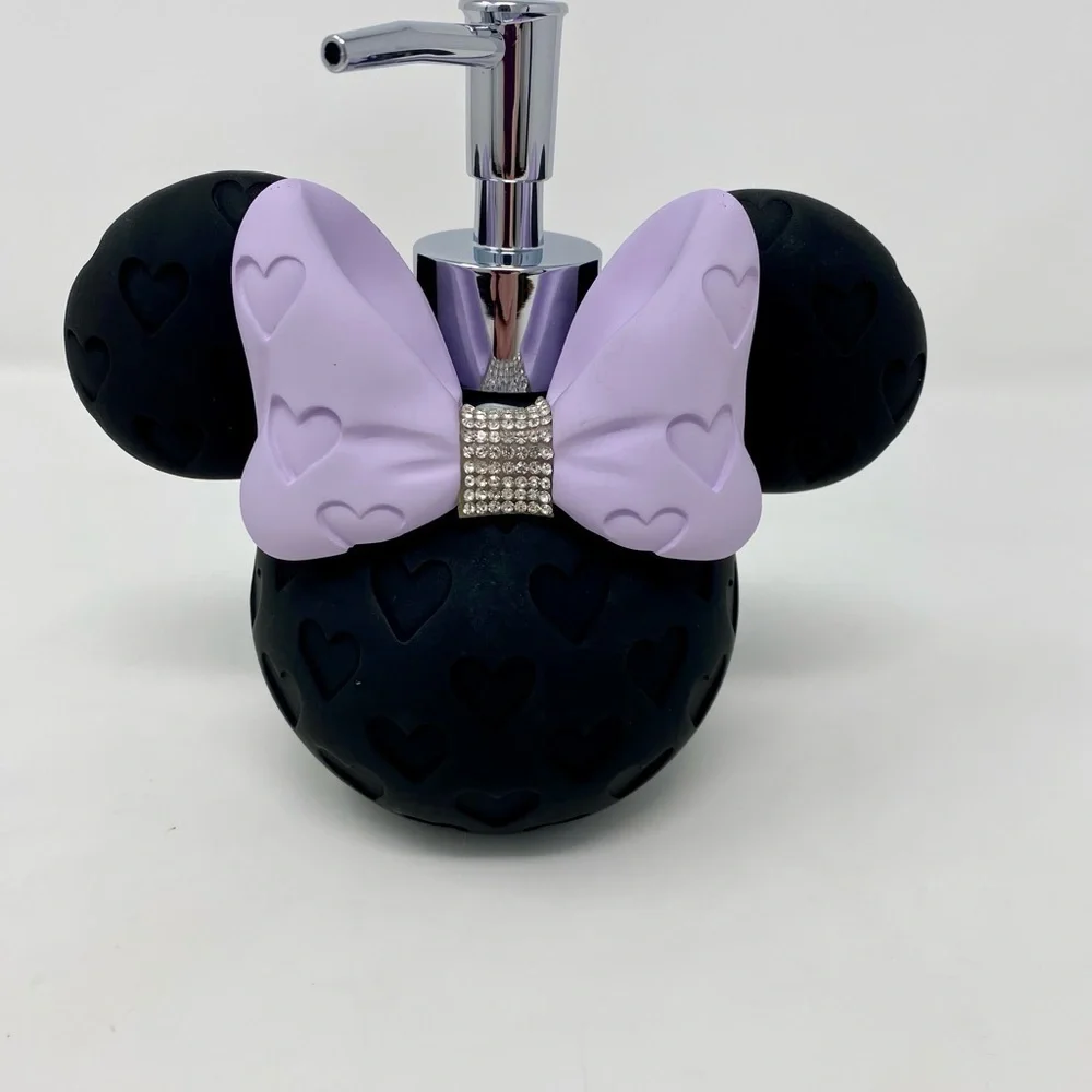 NEW - Disney Black and Purple Minnie Mouse Soap & Lotion Dispenser